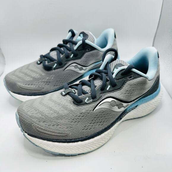 Saucony Womens Triumph 19 Running Shoes Alloy Powder Grey Blue Size 7.5 (S10678) - Picture 3 of 7